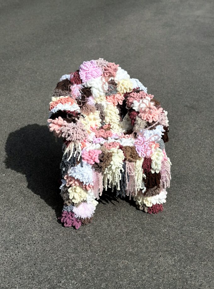 Floral coral chair